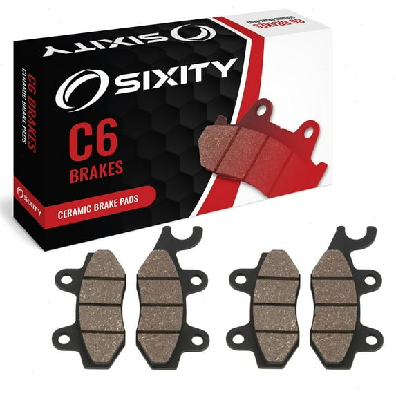Sixity C6 Front Rear Ceramic Brake Pads compatible with ATK 350 DS 1994-1996 Complete Set