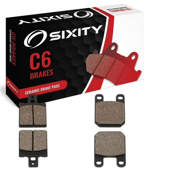 Sixity C6 Front Rear Ceramic Brake Pads compatible with ATK 560 1987 Complete Set
