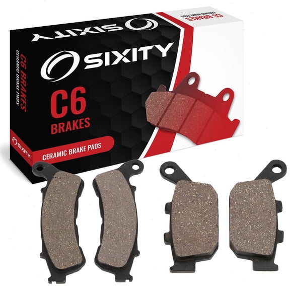 Sixity C6 Front + Rear Ceramic Brake Pads compatible with Honda CBR250R ABS 2011-2013 Complete Set