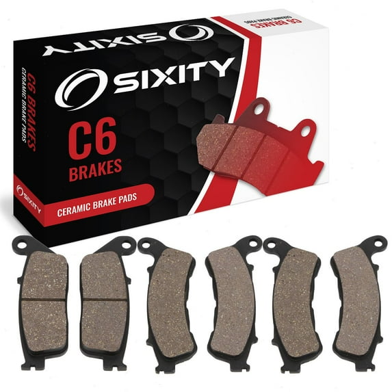 Sixity C6 Front Rear Ceramic Brake Pads compatible with Honda CTX1300D Deluxe ABS 2014 Complete Set
