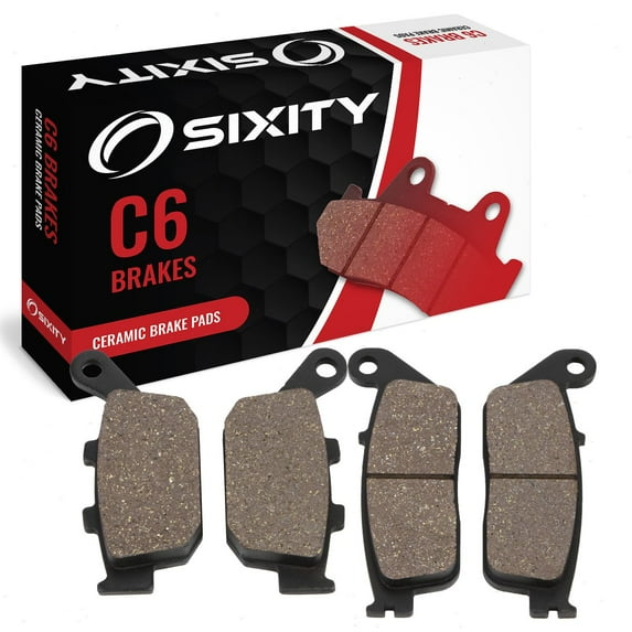 Sixity C6 Front Rear Ceramic Brake Pads compatible with Honda CTX700 Top Fairing Manual G Box 2014 Complete Set