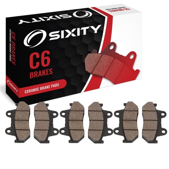 Sixity C6 Front Rear Ceramic Brake Pads compatible with Honda GL1200 Gold Wing 5mm Rotor 1984 Complete Set