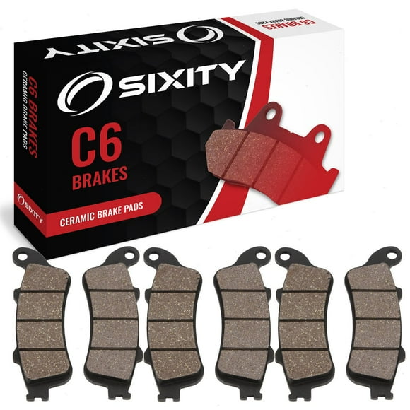 Sixity C6 Front Rear Ceramic Brake Pads compatible with Honda VFR800 Interceptor 2000-2005 Complete Set