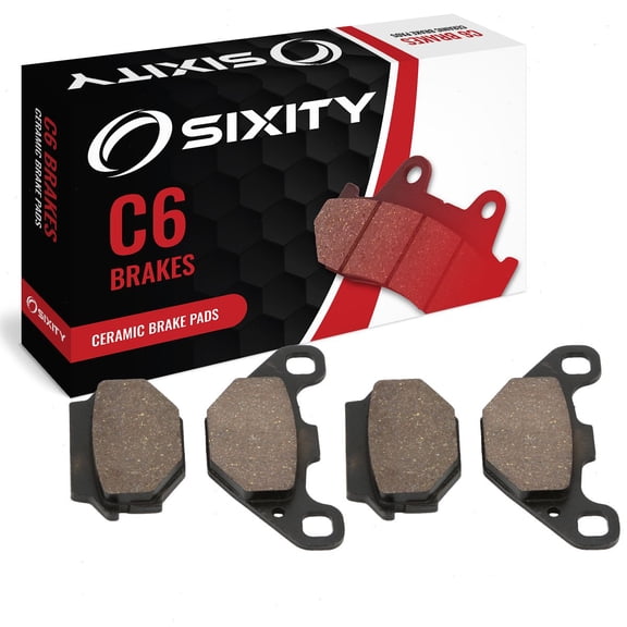 Sixity C6 Front Rear Ceramic Brake Pads compatible with KTM 500 MX LC-4 Brembo Calipers 1990-1991 Complete Set