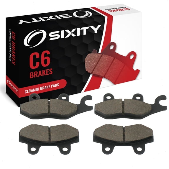 Sixity C6 Front Rear Ceramic Brake Pads compatible with KYMCO Bet & Win 250 2002-2004 Complete Set