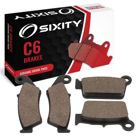 Sixity C6 Front Rear Ceramic Brake Pads compatible with Kawasaki KX450F D6F D7F D8F 2006-2008 Complete Set