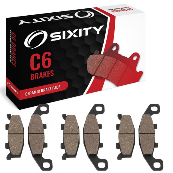 Sixity C6 Front Rear Ceramic Brake Pads compatible with Kawasaki ZX750F Ninja 750R F1 F2 F3 F4 1987-1990 Complete Set