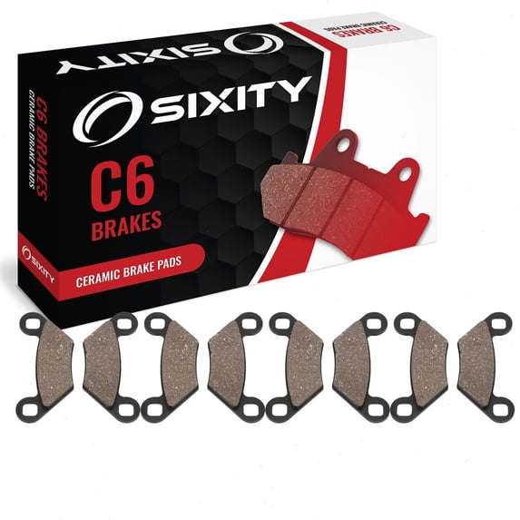 Sixity C6 Front Rear Ceramic Brake Pads compatible with Polaris Sportsman 1000 XP 2015 Complete Set