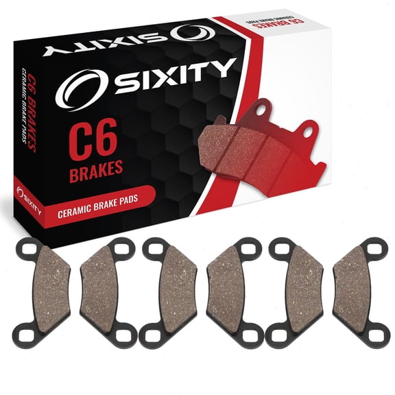 Sixity C6 Front Rear Ceramic Brake Pads compatible with Polaris Sportsman 550 EFI Touring w/ EPS 2010-2011 Complete Set