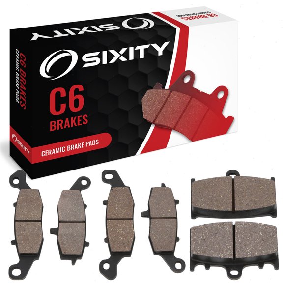 Sixity C6 Front Rear Ceramic Brake Pads compatible with Suzuki C90 Boulevard BK5 BK6 K5 K6 K8 K9 2005-2009 Complete Set
