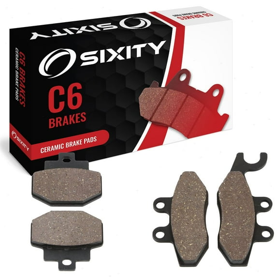 Sixity C6 Front Rear Ceramic Brake Pads compatible with Vespa LXV 250 2007-2009 Complete Set