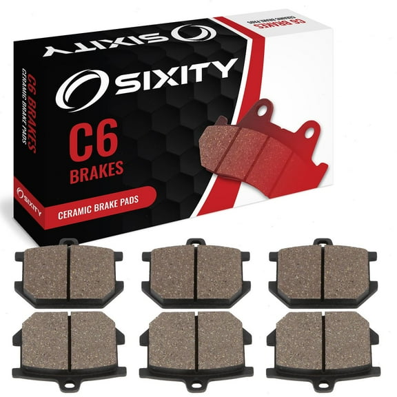 Sixity C6 Front Rear Ceramic Brake Pads compatible with Yamaha XS850 G H 1980-1981 Complete Set