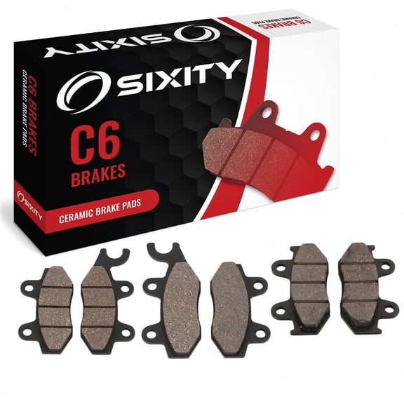 Sixity C6 Front Rear Ceramic Brake Pads compatible with Yamaha YFZ450 2012-2013 Complete Set