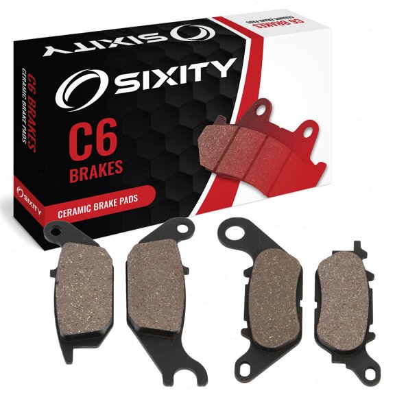 Sixity C6 Front Rear Ceramic Brake Pads compatible with Yamaha YZF-R 15 54C2 3 6-2PB1 2010-2013 Complete Set