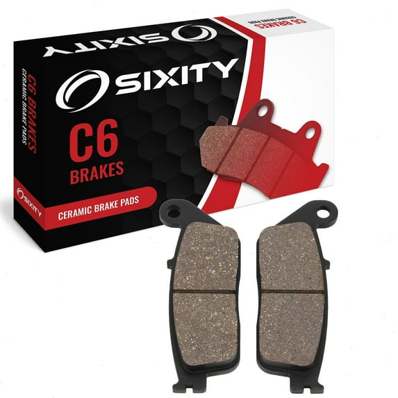 Sixity C6 Rear Ceramic Brake Pads compatible with Honda FSC600 Silver Wing Non ABS 276mm Front Disc 2003-2010 Complete Set