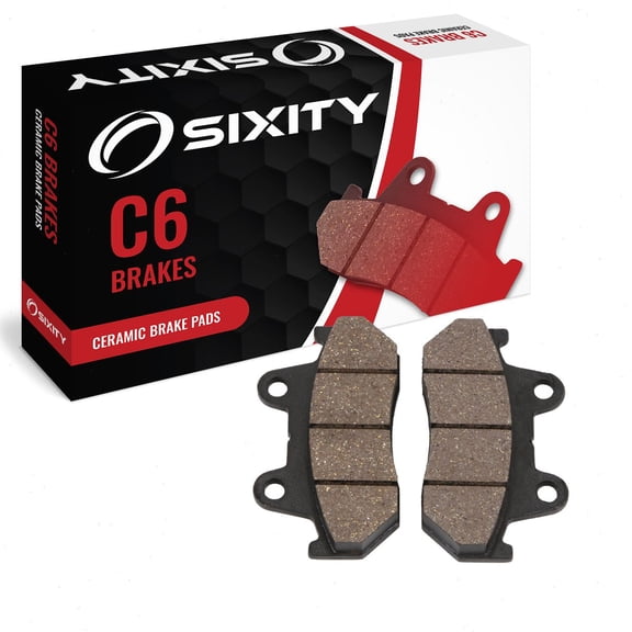 Sixity C6 Rear Ceramic Brake Pads compatible with Honda GL1200 Gold Wing 5mm Rotor 1984 Complete Set