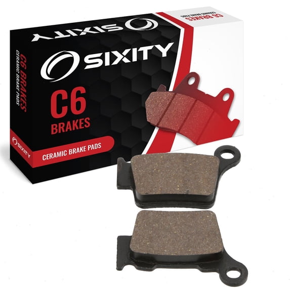 Sixity C6 Rear Ceramic Brake Pads compatible with Husqvarna TE450 45mm Marzocchi forks 60mm Caliper Mount Centers 2006-2008 Complete Set