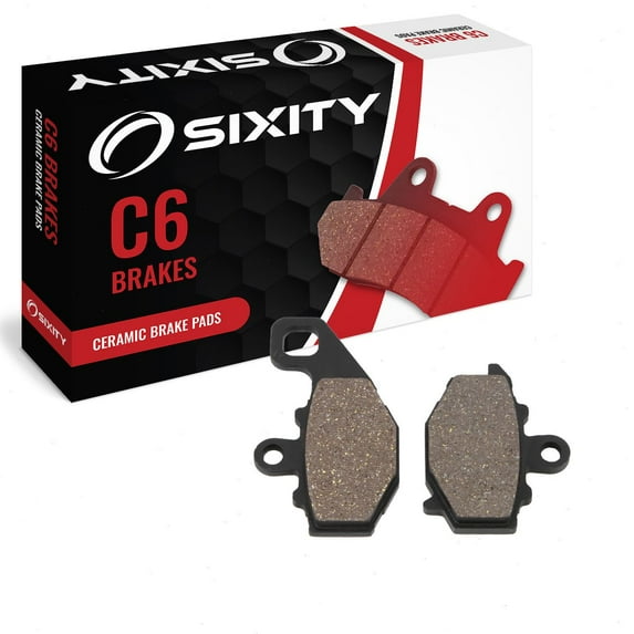 Sixity C6 Rear Ceramic Brake Pads compatible with Kawasaki ER-6N ER650 C9F CAF 2009-2010 Complete Set