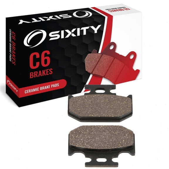 Sixity C6 Rear Ceramic Brake Pads compatible with Kawasaki KDX250 D2 D3 D4 1992-1994 Complete Set