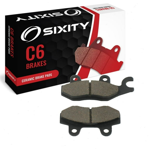 Sixity C6 Rear Ceramic Brake Pads compatible with Kawasaki KLR650 E8F E9F EAF EBF ECF EDF EEF EFF 2008-2015 Complete Set