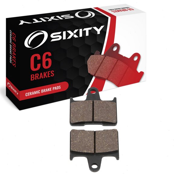 Sixity C6 Rear Ceramic Brake Pads compatible with Kawasaki ZX1400 Ninja ZX-14 A6F A7F C8F C9F CAF CBF 2006-2011 Complete Set