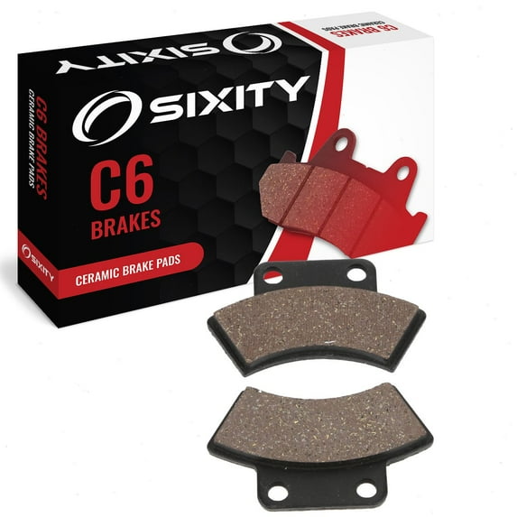 Sixity C6 Rear Ceramic Brake Pads compatible with Polaris Big Boss 250 6x6 1992-1993 Complete Set