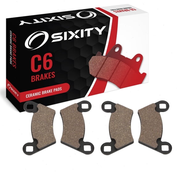 Sixity C6 Rear Ceramic Brake Pads compatible with Polaris Ranger 2x4 500 2005 Complete Set