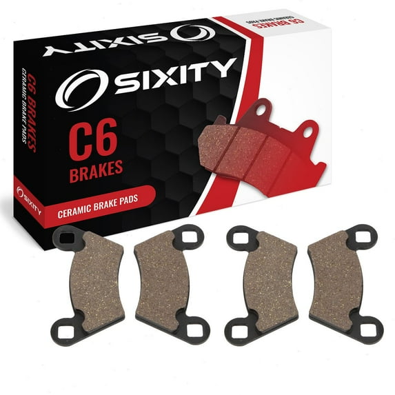 Sixity C6 Rear Ceramic Brake Pads compatible with Polaris Ranger RZR XP 900 EPS Walker Evans LE 2013 Complete Set