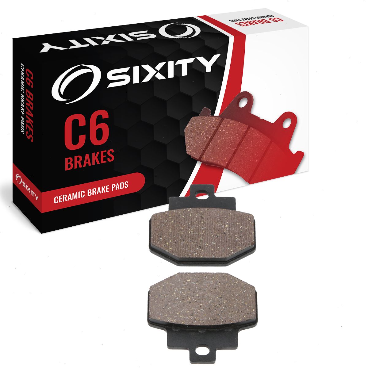 Sixity C6 Rear Ceramic Brake Pads compatible with Vespa GTV 300 ie 2011-2014 Complete Set
