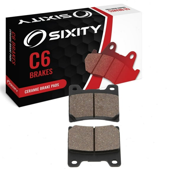 Sixity C6 Rear Ceramic Brake Pads compatible with Yamaha XVS1100AT V Star 1100 Silverado 2003 Complete Set