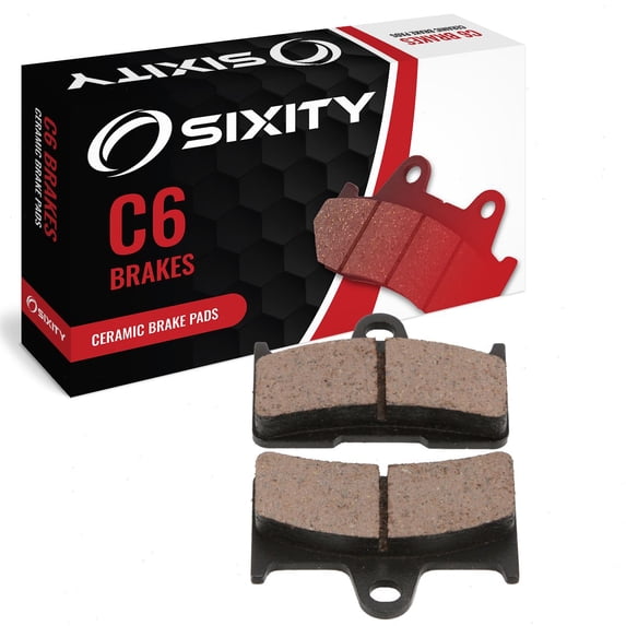 Sixity C6 Rear Ceramic Brake Pads compatible with Yamaha YFM660F Grizzly 4x4 2002-2008 Complete Set