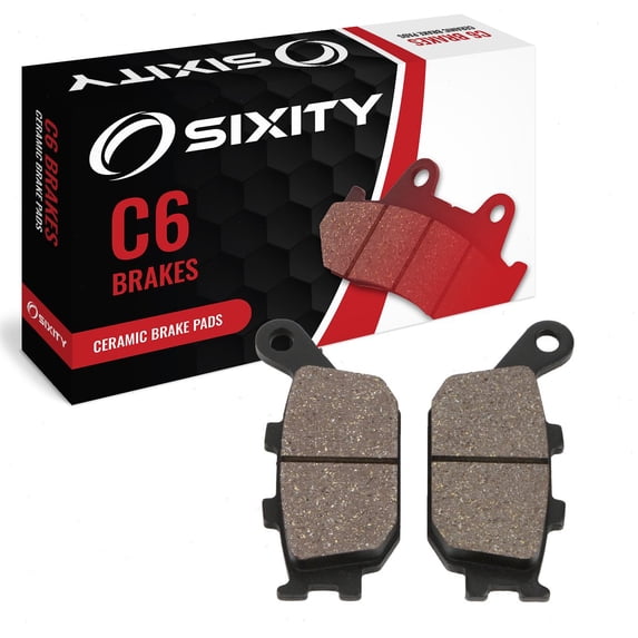 Sixity C6 Rear Ceramic Brake Pads compatible with Yamaha YZF-R6 T V W 310mm Rotor 2005-2007 Complete Set