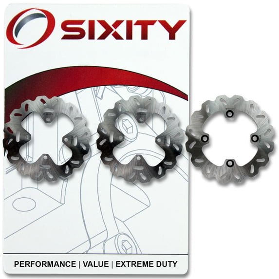 Sixity Front Rear Rotor compatible with Can-Am Outlander Max 400 EFI XT 2011-2013 Complete Set