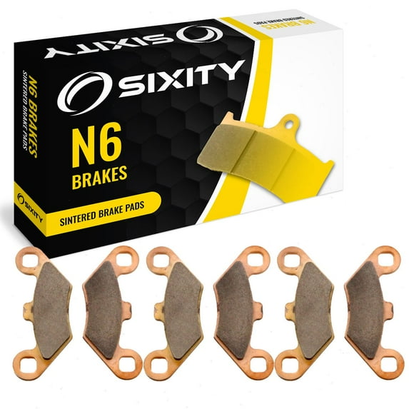 Sixity N6 Front Rear Sintered Brake Pads compatible with Polaris Hawkeye 2x4 2008-2009 Complete Set