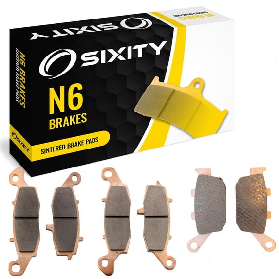Sixity N6 Front Rear Sintered Brake Pads compatible with Suzuki SFV 650 K9 L3 L4 L5 2009-2010 Complete Set