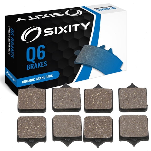 Sixity Q6 Front Organic Brake Pads compatible with Aprilia Tuono 1000 R Factory RSV Radial Caliper 2007-2010 Complete Set