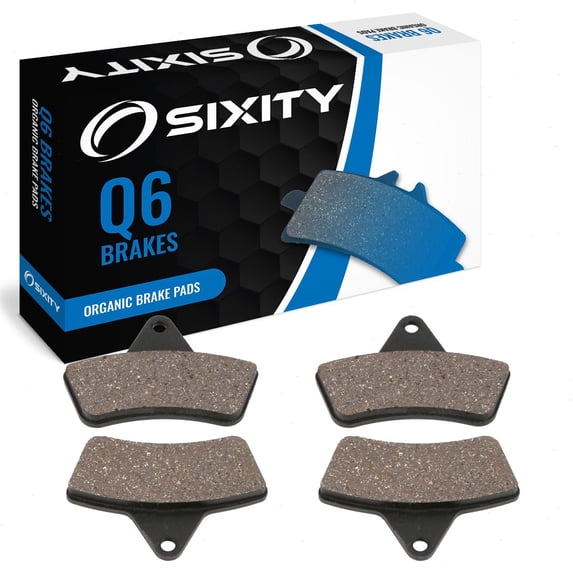 Sixity Q6 Front Organic Brake Pads compatible with Arctic Cat Bearcat 454 4x4 1996-1998 Complete Set