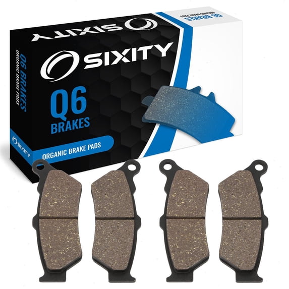 Sixity Q6 Front Organic Brake Pads compatible with BMW F800GS Adventure Twin Cylinder Spoke Wheel 2014-2015 Complete Set