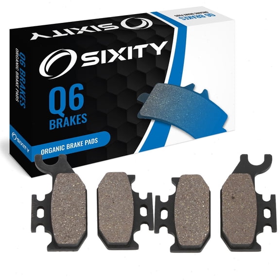 Sixity Q6 Front Organic Brake Pads compatible with Bombardier Traxter 500 4x4 Auto 2001 Complete Set
