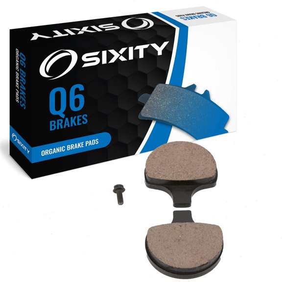 Sixity Q6 Front Organic Brake Pads compatible with Harley Davidson FLSTS Heritage Springer 2000-2003 Complete Set