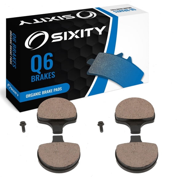Sixity Q6 Front Organic Brake Pads compatible with Harley Davidson FXD Dyna Super Glide 1999 Complete Set