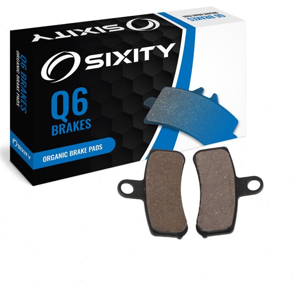 Sixity Q6 Front Organic Brake Pads compatible with Harley Davidson FXDL Dyna Low Rider Spoke Wheels 2008-2009 Complete Set