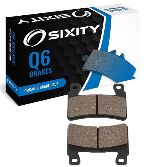 Sixity Q6 Front Organic Brake Pads compatible with Harley Davidson Softail FXST Softail Standard 2015 Complete Set
