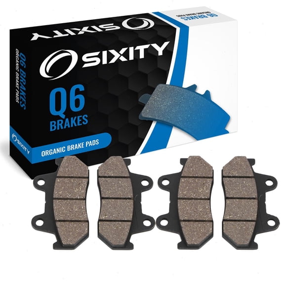 Sixity Q6 Front Organic Brake Pads compatible with Honda GL1100I Gold Wing Interstate 1982 Complete Set