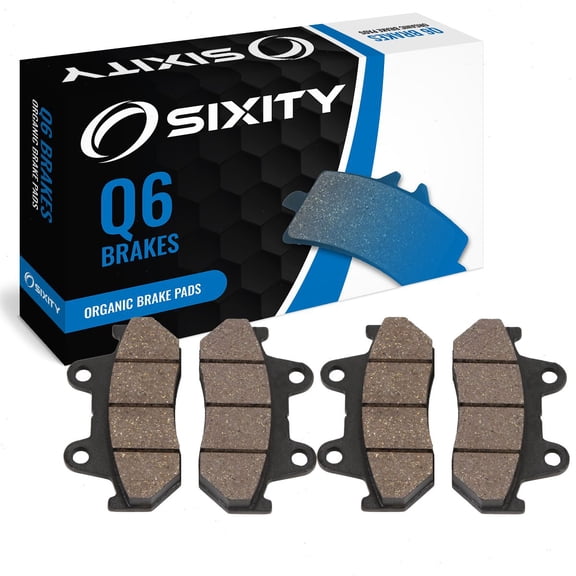 Sixity Q6 Front Organic Brake Pads compatible with Honda GL1200L Gold Wing Limited 10mm Rotor 1985 Complete Set