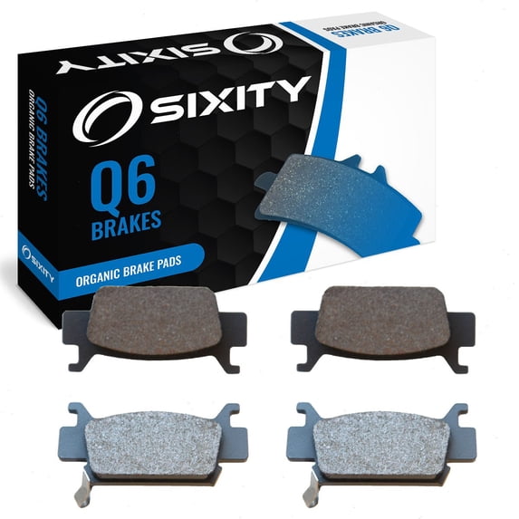 Sixity Q6 Front Organic Brake Pads compatible with Honda TRX500FPM FourTrax foreman 4x4 w/ Power Steering 2011 Complete Set
