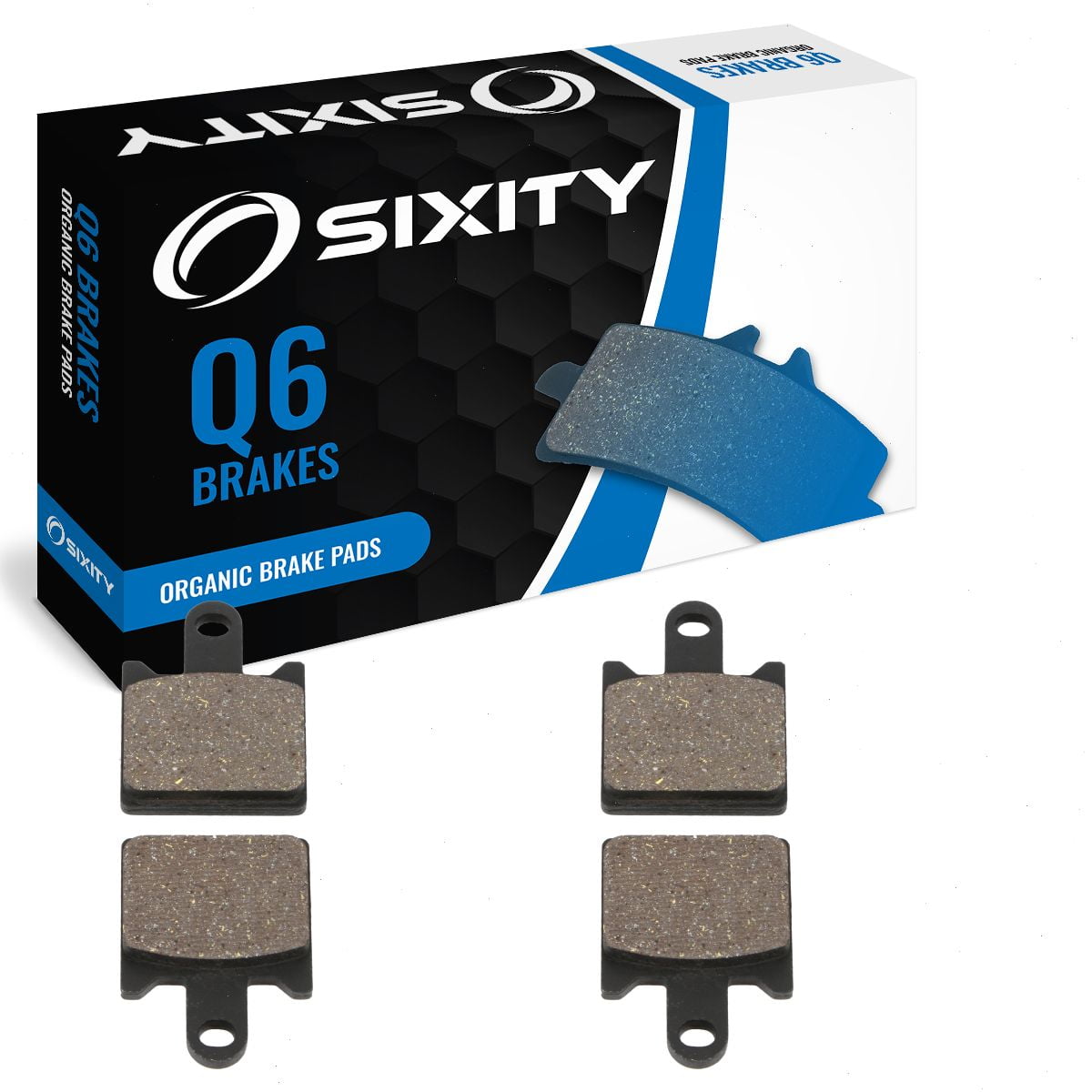 Sixity Q6 Front Organic Brake Pads compatible with Kawasaki