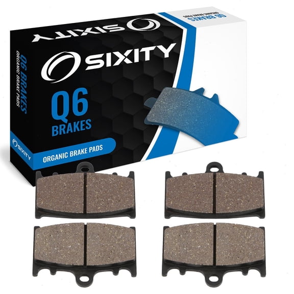 Sixity Q6 Front Organic Brake Pads compatible with Kawasaki ZX600 Ninja ZX-6R F1 F2 F3 1995-1997 Complete Set
