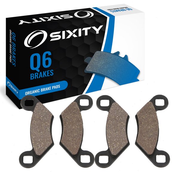 Sixity Q6 Front Organic Brake Pads compatible with Polaris ATP 500 2004-2005 Complete Set