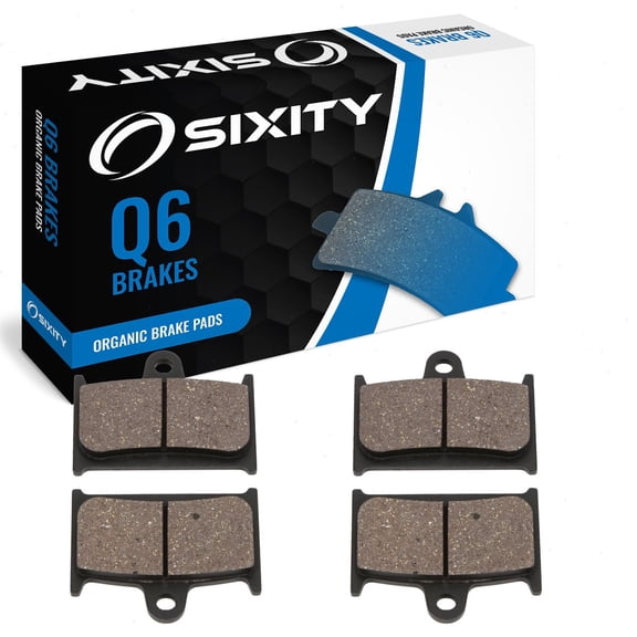 Sixity Q6 Front Organic Brake Pads compatible with Suzuki GSF1200S Bandit SAV ABS 1997 Complete Set